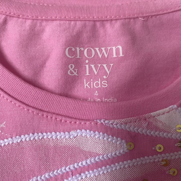 Crown & Ivy Graphic Floral Sleeveless top with sequins NWT size 4 - Picture 5 of 7